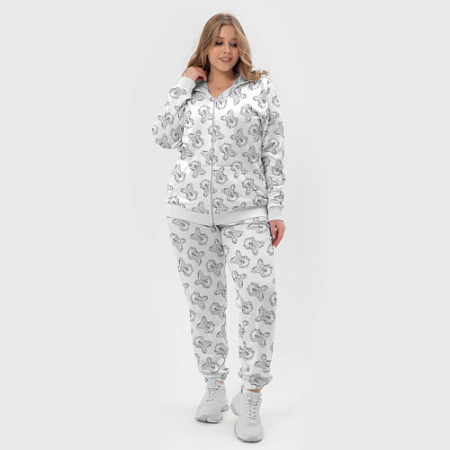 Женский костюм Сончас у мишек - принт раскраска / 3D-Белый – фото 4