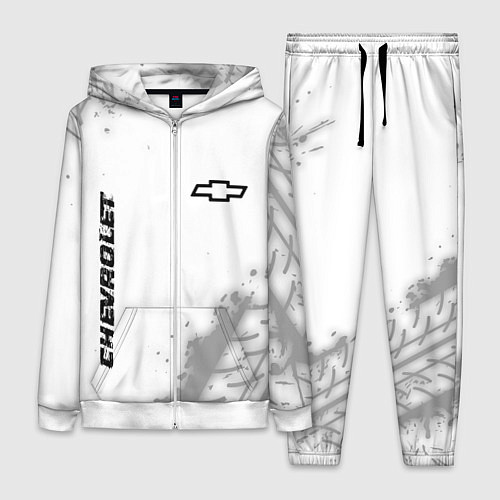 Женский костюм Chevrolet speed на светлом фоне со следами шин вер / 3D-Белый – фото 1