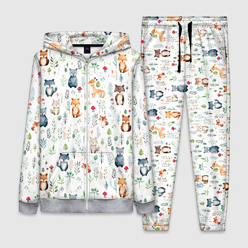 Женский костюм Акварельные сказочные лесные звери от нейросети - / 3D-Меланж – фото 1