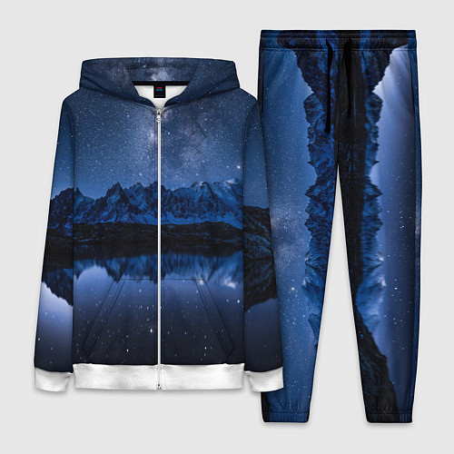Женский костюм Галактическая зимняя ночь в горах / 3D-Белый – фото 1