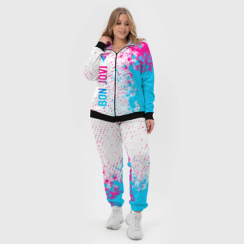 Женский костюм Bon Jovi neon gradient style по-вертикали / 3D-Черный – фото 4