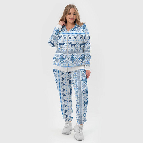 Женский костюм Blue sweater with reindeer / 3D-Белый – фото 4