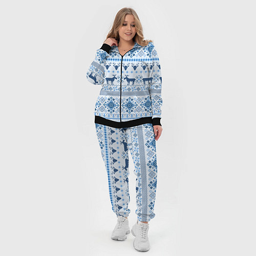 Женский костюм Blue sweater with reindeer / 3D-Черный – фото 4