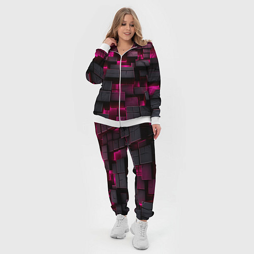 Женский костюм Фиолетовые и черные камни / 3D-Белый – фото 4