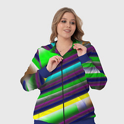 Женский 3D-костюм Размытые абстрактные полосы, цвет: 3D-синий — фото 2