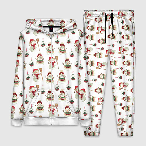 Женский костюм Новогодние снеговики / 3D-Белый – фото 1