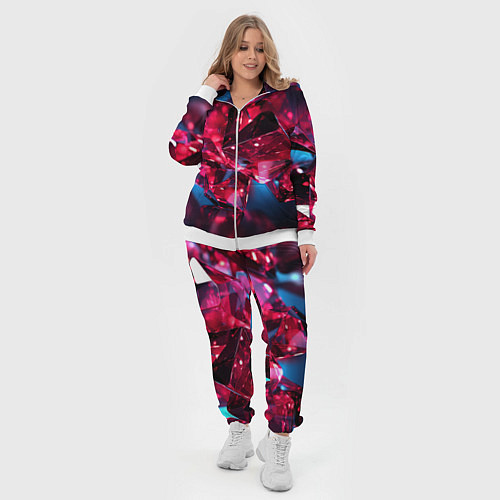 Женский костюм Стеклянные красные камни / 3D-Белый – фото 4