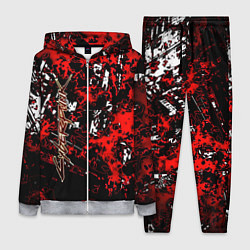 Женский 3D-костюм Красная иллюстрация киберпанк, цвет: 3D-меланж