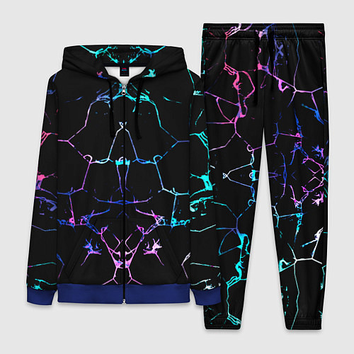 Женский костюм Неоновые трещины узоры / 3D-Синий – фото 1