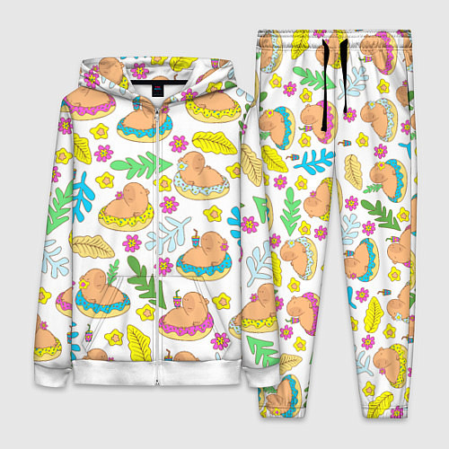 Женский костюм Капибары на отдыхе / 3D-Белый – фото 1