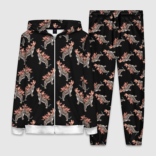 Женский костюм Леопард в орхидеях / 3D-Белый – фото 1