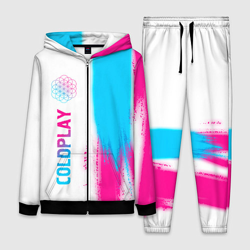 Женский костюм Coldplay neon gradient style по-вертикали / 3D-Черный – фото 1