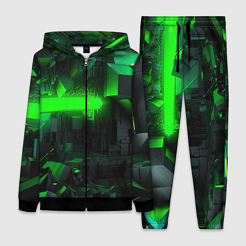 Женский костюм Симметрия зеленых теней / 3D-Черный – фото 1