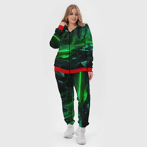Женский костюм Глубина зеленого абстракта / 3D-Красный – фото 4