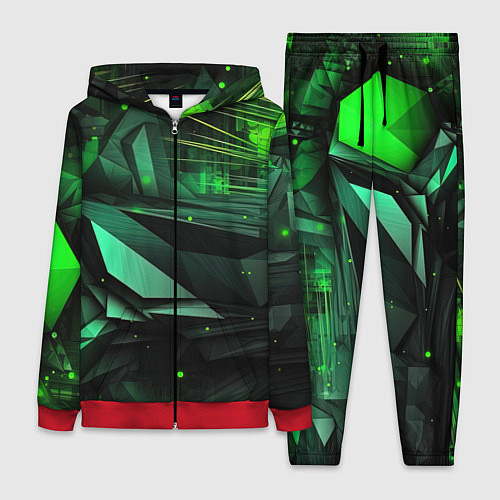 Женский костюм Мир абстрактной зелени / 3D-Красный – фото 1