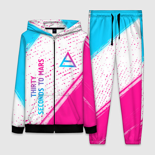 Женский костюм Thirty Seconds to Mars neon gradient style вертика / 3D-Черный – фото 1