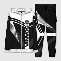 Женский костюм Scania логотип на абстрактном фоне