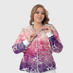 Женский 3D-костюм Абстракция - паутинка на сине-красном фоне, цвет: 3D-белый — фото 2