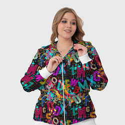 Женский 3D-костюм Multicolored english letters, цвет: 3D-белый — фото 2