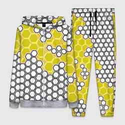 Женский 3D-костюм Жёлтая энерго-броня из шестиугольников, цвет: 3D-меланж