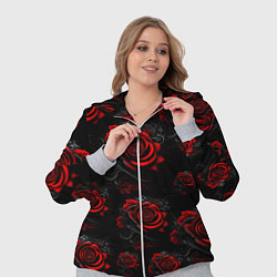 Женский 3D-костюм Красные розы цветы, цвет: 3D-меланж — фото 2