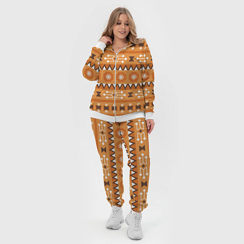 Женский костюм Brown tribal geometric / 3D-Белый – фото 4