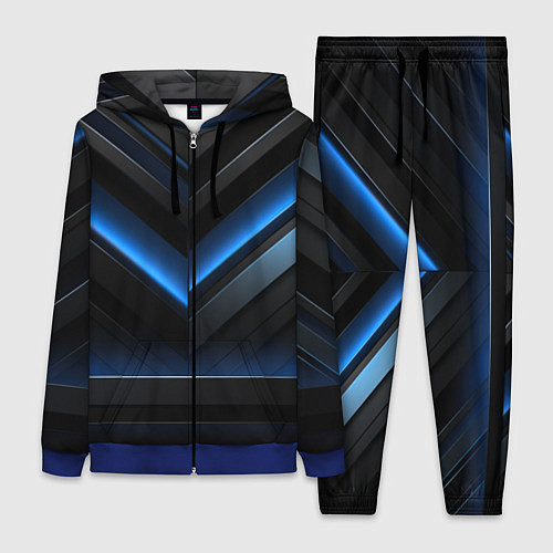 Женский костюм Оттенки синего абстракция / 3D-Синий – фото 1