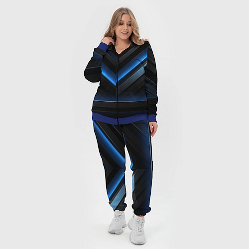 Женский костюм Оттенки синего абстракция / 3D-Синий – фото 4