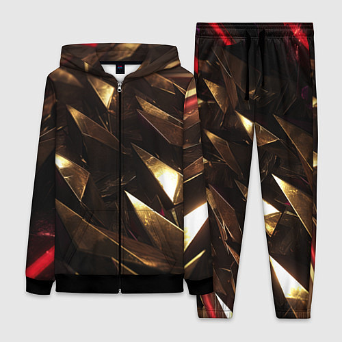 Женский костюм Золотые камни абстракт / 3D-Черный – фото 1