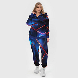 Женский 3D-костюм Синие абстрактные плиты, цвет: 3D-синий — фото 2