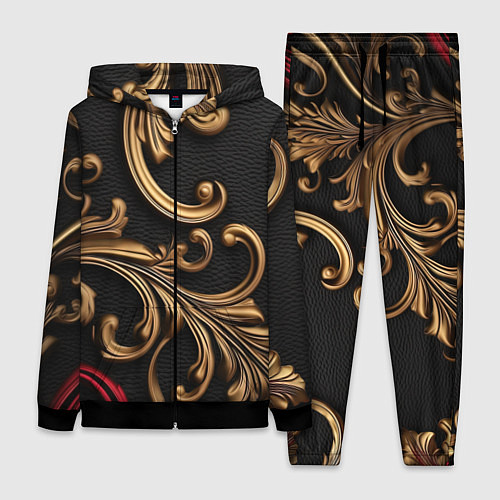 Женский костюм Золотые абстрактные узоры / 3D-Черный – фото 1