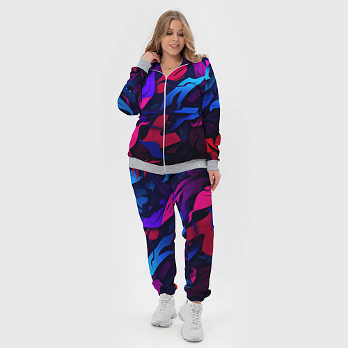Женский костюм Синие и фиолетовые яркие краски / 3D-Меланж – фото 4