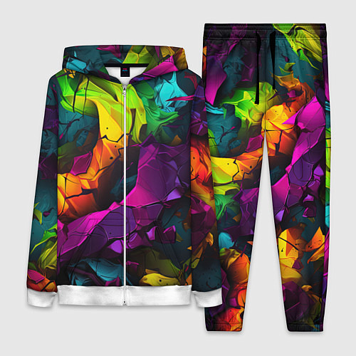 Женский костюм Яркие разноцветные краски / 3D-Белый – фото 1