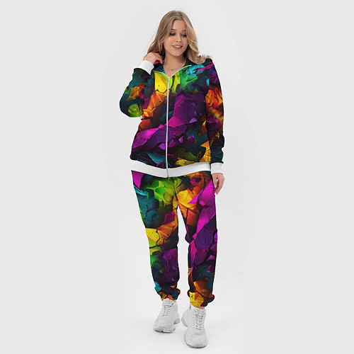 Женский костюм Яркие разноцветные краски / 3D-Белый – фото 4