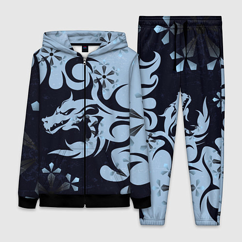 Женский костюм Дракон со снежинками / 3D-Черный – фото 1