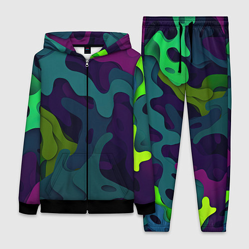 Женский костюм Неопределенный яркий камуфляж / 3D-Черный – фото 1