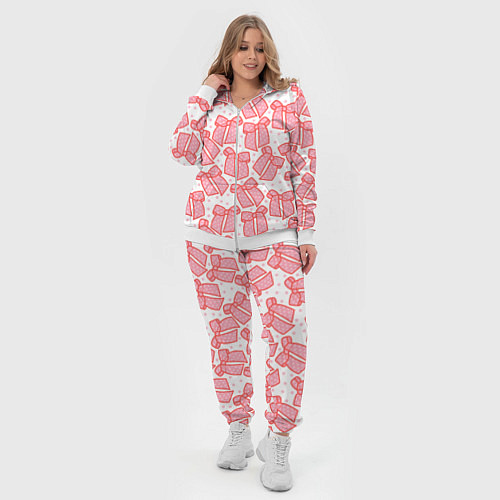 Женский костюм Узор с розовыми бантами в горошек / 3D-Белый – фото 4