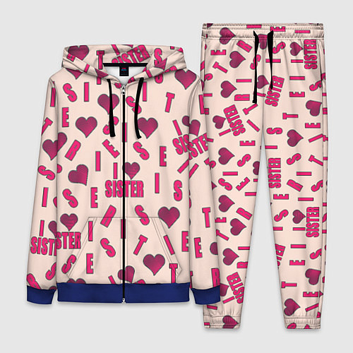 Женский костюм Я люблю сестру паттерн / 3D-Синий – фото 1