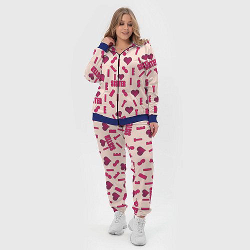 Женский костюм Я люблю сестру паттерн / 3D-Синий – фото 4