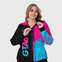 Женский 3D-костюм GTA6 - neon gradient по-вертикали, цвет: 3D-черный — фото 2