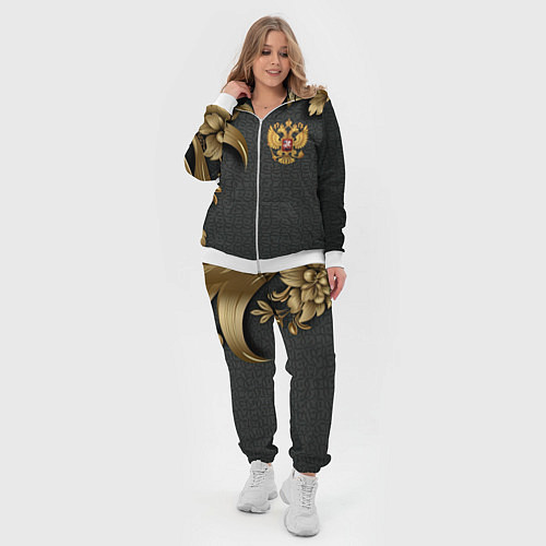 Женский костюм Золотой герб России и объемные узоры / 3D-Белый – фото 4