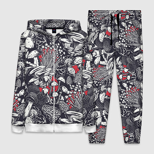 Женский костюм Разные грибы / 3D-Белый – фото 1