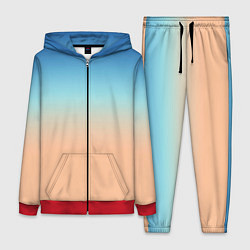 Женский костюм Сине-бежевый градиент