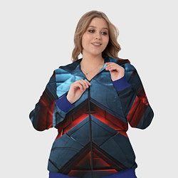 Женский 3D-костюм Объемная плитка с красным свечением, цвет: 3D-синий — фото 2