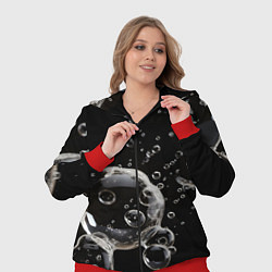 Женский 3D-костюм Пузыри на черном, цвет: 3D-красный — фото 2