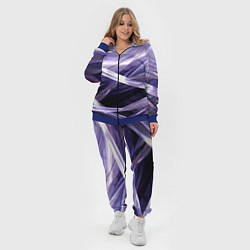 Женский 3D-костюм Фиолетовые прозрачные полосы, цвет: 3D-синий — фото 2