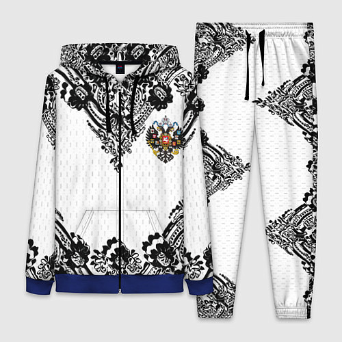 Женский костюм Имперский узор Россия герб патриотизм / 3D-Синий – фото 1