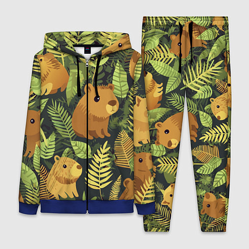 Женский костюм Капибары - лесной маскировочный камуфляж / 3D-Синий – фото 1