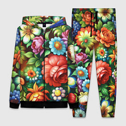 Женский костюм Жостово роспись цветы традиционный узор