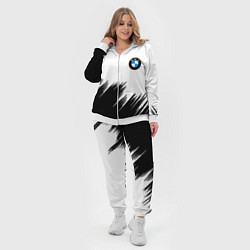 Женский 3D-костюм BMW чёрные штрихи текстура, цвет: 3D-белый — фото 2